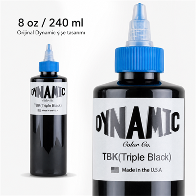 Dynamic Triple Black Siyah Dövme Boyası 8oz - 240ml