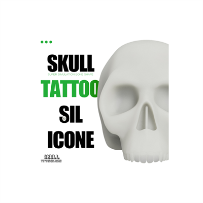 3D Dövme Deneme Modeli Silikon Kurukafa Beyaz 54 x 32 x 43 cm