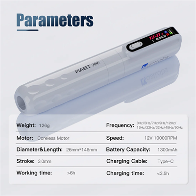 Mast Tour Y22 Pro Kablosuz Kalıcı Makyaj ve Dövme Makinesi - Beyaz