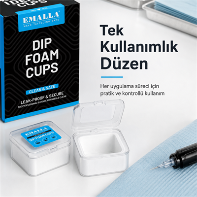 Emalla Dip Foam Cup - İğne Temizleme Kabı - 20li/Kutu