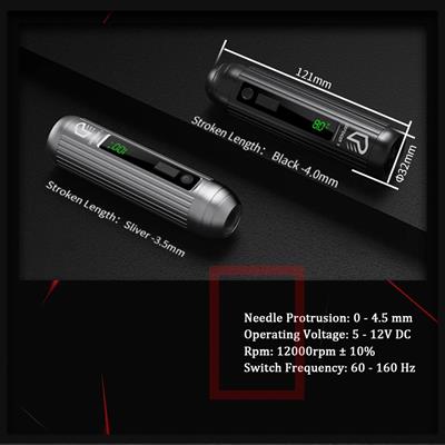 EZ Defender X Black 4.0mm Stroke Kablosuz Pen Dövme Makinesi