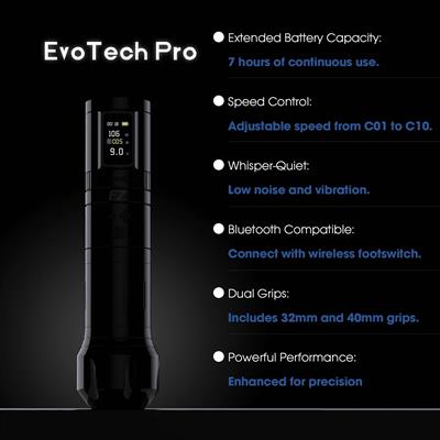 EZ EvoTech Pro Black Tattoo Machine