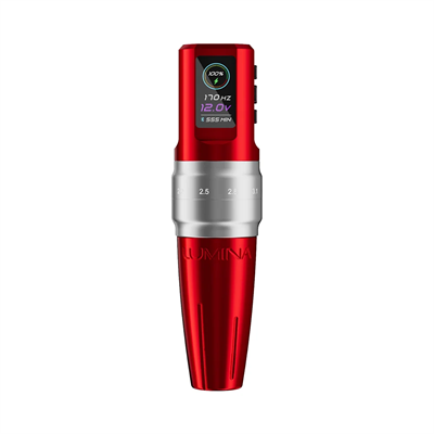 EZ P3 Pro Lumina Ayarlanabilir Stroke 2.0-3.3mm Kablosuz Dövme ve Kalıcı Makyaj Makinesi - Kırmızı