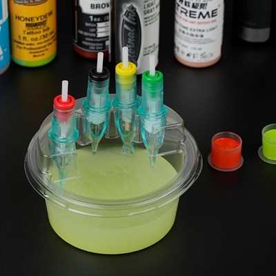 Plastik Dövme İğnesi Temizleme Standı 20’li