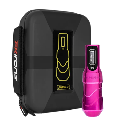 FK Irons Flux Max Bubblegum 3.2mm Stroke Tek Bataryalı Kablosuz Dövme Makinesi - Pembe