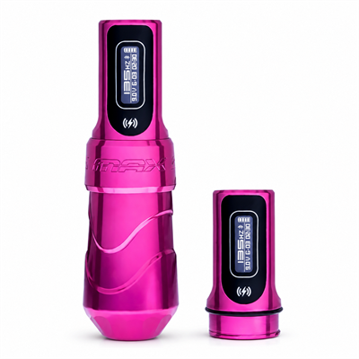 FK Irons Flux Max Bubblegum 3.2mm Stroke Çift Bataryalı Kablosuz Dövme Makinesi - Pembe