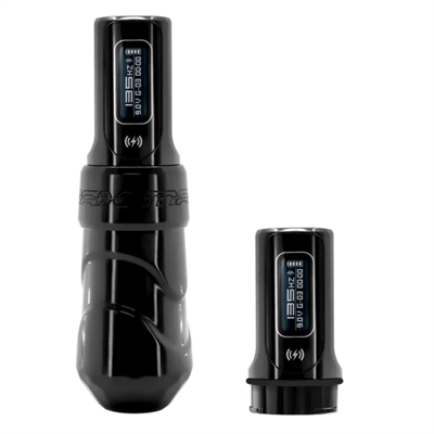 FK Irons Flux Max Stealth 3.2mm Stroke Çift Bataryalı Kablosuz Dövme Makinesi - Siyah