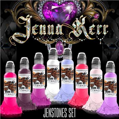 Jenna Kerr Jenstone Color 8lı Set - World Famous Ink Dövme Boyası - 1oz/30ml