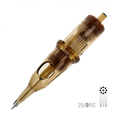Kwadron 0809 RSLT 9 RS 0.25 mm Round Shader Long Taper Kartuş Dövme İğnesi 20 Adet