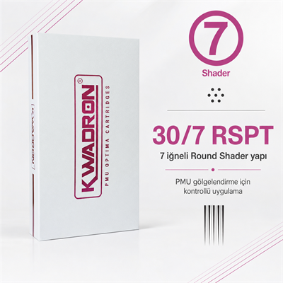 Kwadron PMU Optima 30/7 RSPT Round Shader Point Taper - Kartuş PMU İğnesi