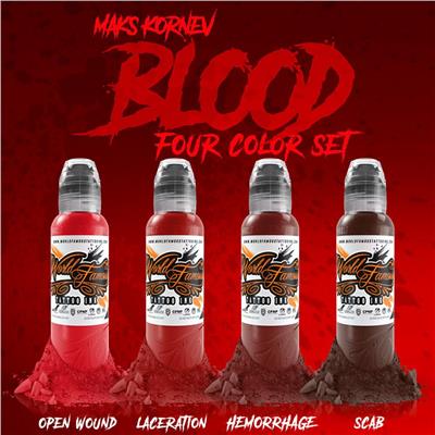 Maks Blood 4lü Dövme Boyası Seti - World Famous Ink Dövme Boyası - 1oz/30ml