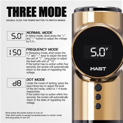 Mast Archer 5 Star Series Gold Kablosuz Dövme Makinesi | 3.5mm