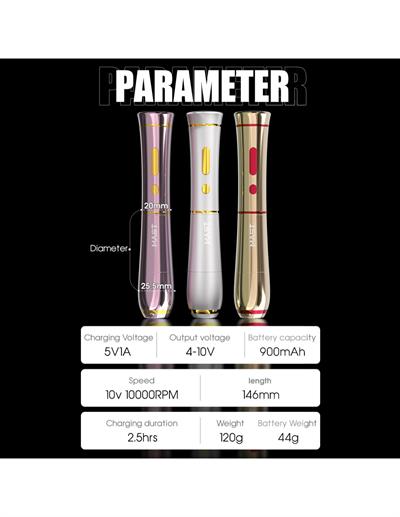 Mast P40 PMU Kablosuz Kalıcımakyaj Makinesi | Pembe Renk