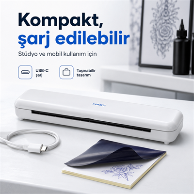 Mast Smart Wireless Printer PRT7 Kablosuz Dövme Stencil Yazıcı