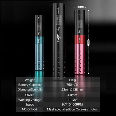 Mast Tour Amy 4.0 Stroke Wireless Tattoo Machine - Kablosuz Dövme Makinesi - Black