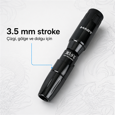 Mast Tour Black 3.5mm Stroke Kablosuz Dövme Makinesi - Siyah