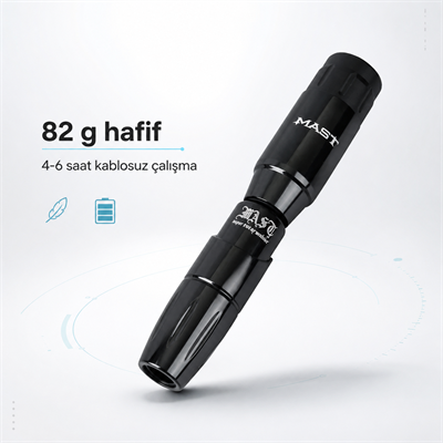 Mast Tour Black 3.5mm Stroke Kablosuz Dövme Makinesi - Siyah