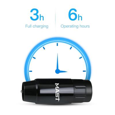 Mast Tour Black 3.5 mm Stroke 1200 mAh Bataryalı Rotary Pen Dövme Makinesi (P112)