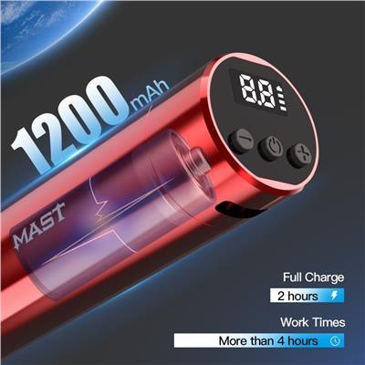 Mast Tour Y22 Kablosuz Kalıcı Makyaj ve Dövme Makinesi - Kırmızı