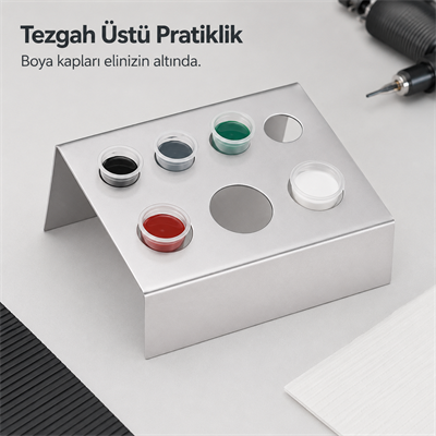 Metal Boya Kabı Standı - Silver