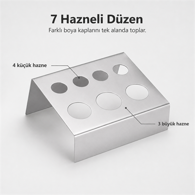 Metal Boya Kabı Standı - Silver