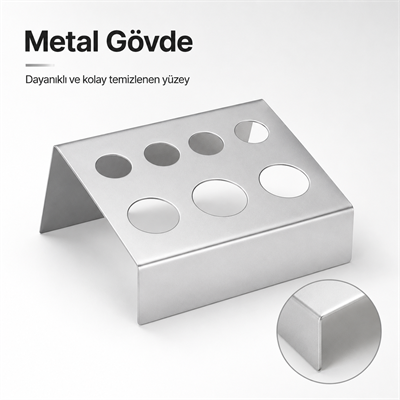 Metal Boya Kabı Standı - Silver