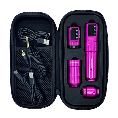 Panormos Prime 10. Yıl 2 Pil Ayarlanabilir Stroke Kablosuz Dövme Makinesi Pembe