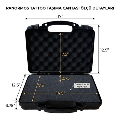 Panormos Tattoo Siyah Dövme Makinesi Taşıma Çantası