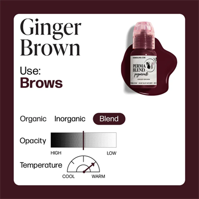 Perma Blend Ginger Brown – 15 ml Sıcak Alt Tonlu Kaş Pigmenti