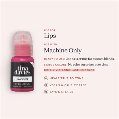 Perma Blend Tina Davies Collection Magenta – 15 ml Berry Pink Dudak Pigmenti