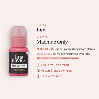 Perma Blend Tina Davies Perfect Pink Kalıcı Makyaj Dudak Pigmenti 15ml