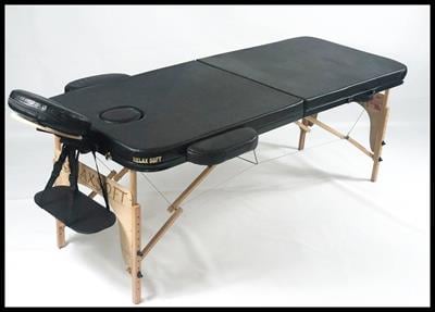 Portatif Ahşap Dövme Sedyesi Siyah Renk