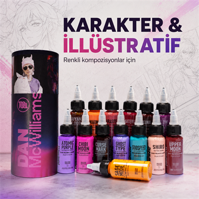 Radiant Colors Dan McWilliams 14lü Dövme Boyası Seti 1oz - 30ml