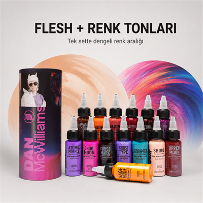 Radiant Colors Dan McWilliams 14lü Dövme Boyası Seti 1oz - 30ml