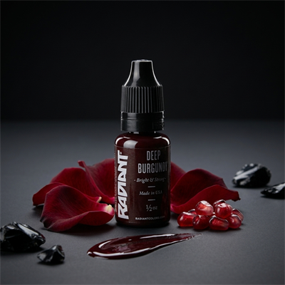 Radiant Colors Deep Burgundy Koyu Bordo Dövme Boyası 0,5oz - 15ml