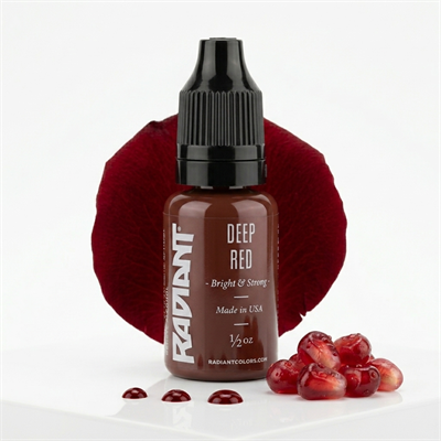 Radiant Colors Deep Red Kahve Alt Tonlu Koyu Kırmızı Dövme Boyası 0,5oz - 15ml