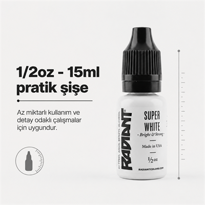 Radiant Colors Super White Beyaz Dövme Boyası 1/2oz - 15ml