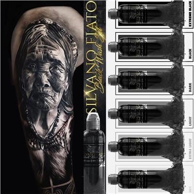 Silvano Fiato Black Wash 6lı Dövme Boyası Seti - World Famous Ink Dövme Boyası - 4oz/120ml