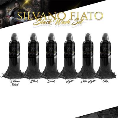 Silvano Fiato Black Wash 6lı Dövme Boyası Seti - World Famous Ink Dövme Boyası - 4oz/120ml