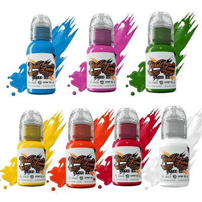 Simple Color 7li Dövme Boyası Seti - World Famous Ink Dövme Boyası - 0,5oz/15ml