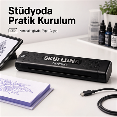 SkullDNA SP20 Kablosuz Termal Stencil Yazıcı Bluetooth USB