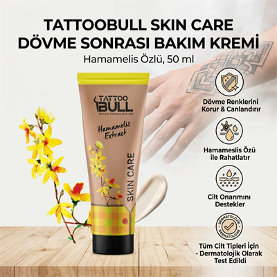 TattooBull Skin Care Dövme Sonrası Bakım Kremi – Hammamelis Özlü (50 ml)