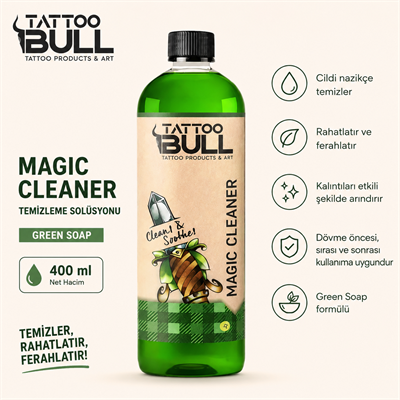 TattooBull Magic Cleaner Green Soap Dövme Temizleme Solüsyonu 400 ml