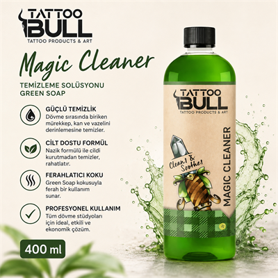 TattooBull Magic Cleaner Green Soap Dövme Temizleme Solüsyonu 400 ml