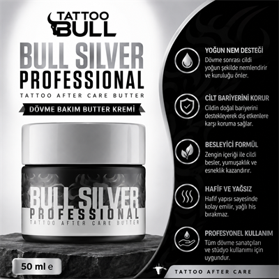 TattooBull Silver Professional Dövme Bakım Butter Kremi