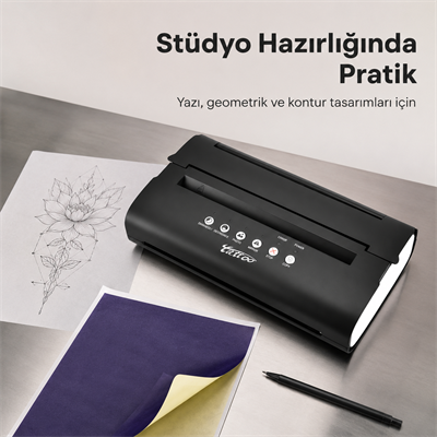 Thermal Tattoo Copier PRT5 Dövme Stencil Termal Yazıcı Siyah