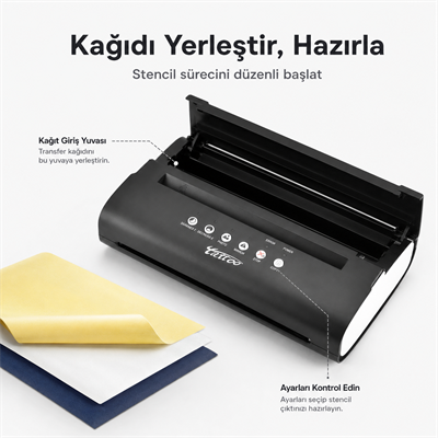 Thermal Tattoo Copier PRT5 Dövme Stencil Termal Yazıcı Siyah