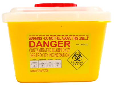 Tıbbi Atık Kutusu Sarı - 5 Litre