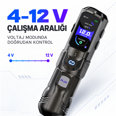 WJX HyperForce 4.5mm Stroke Kablosuz Dövme Makinesi - Siyah