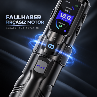 WJX HyperForce 4.5mm Stroke Kablosuz Dövme Makinesi - Siyah